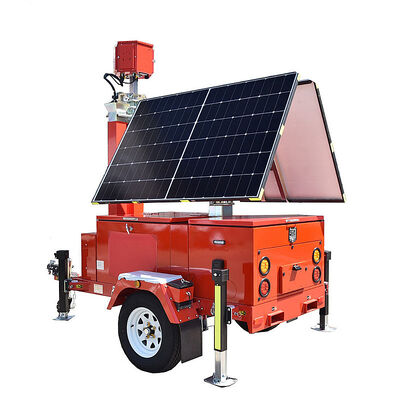 購入 Security Surveillance Light Tower Infrared Night Vision Foldable Trailer Mounted Solar Lighting Towers online manufacture