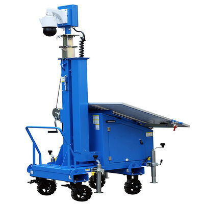 購入 Mobile Surveillance Tower CCTV Parking Lots Security Telescopic Light Tower 7mast Lifting Solar Light Tower online manufacture