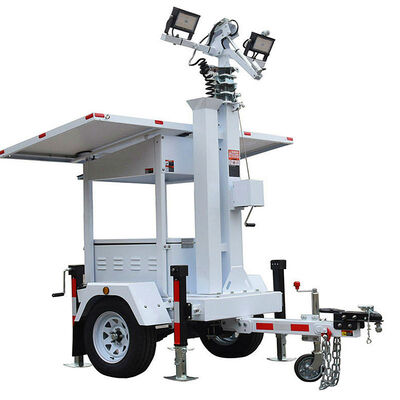 省エネポータブルソーラーライトタワー 低コスト 長期稼働 夜間建設 トレーラーマウント型ライトタワー